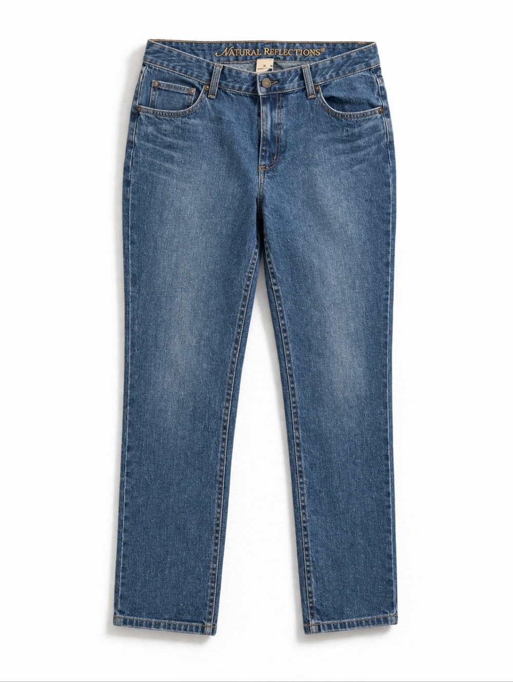 Natural Reflections Straight Leg Medium Wash Classic Fit Jeans Size 12 L29